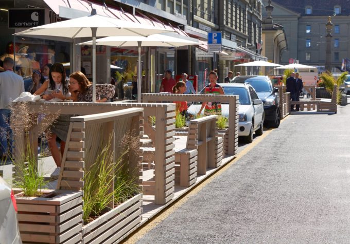 berna, parcheggi, incontro, parklet